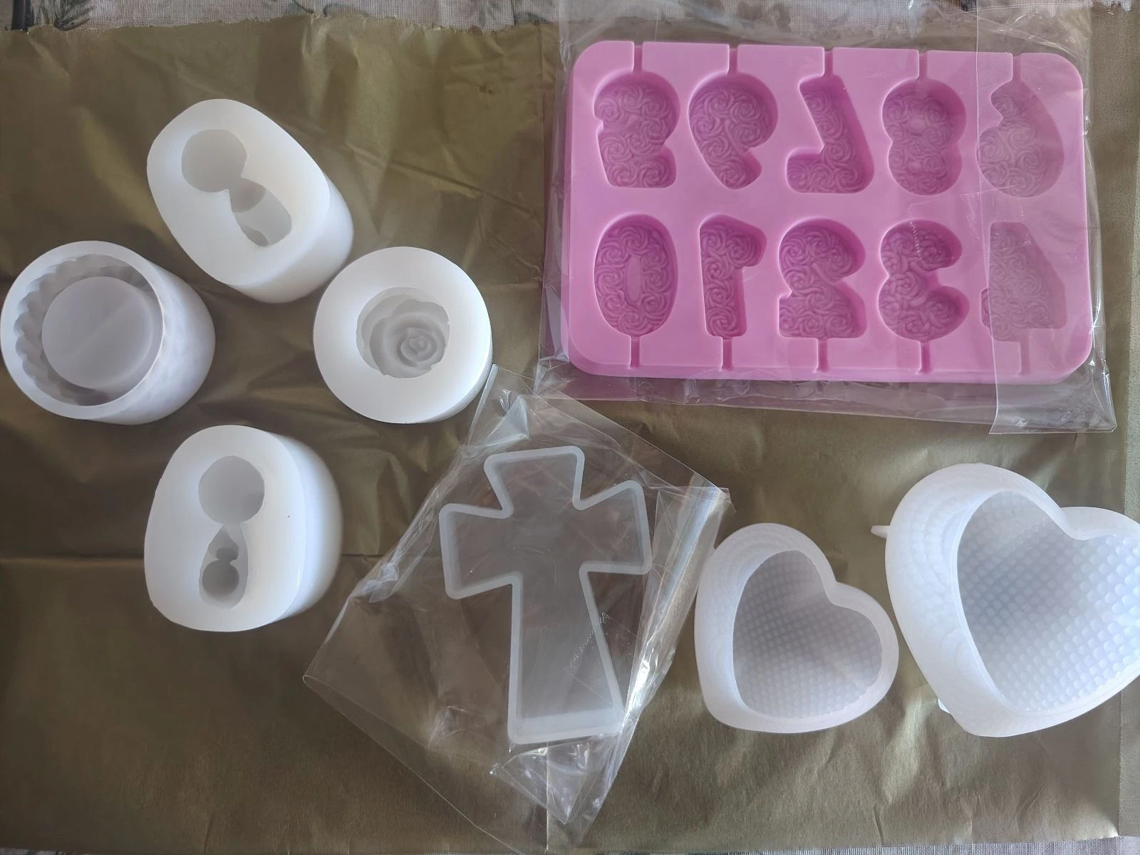 Lote de moldes de silicona para velas